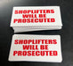 Shoplifters Will Be Prosecuted Price Channel Shelf Molding Tags