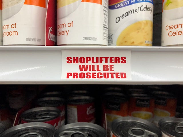 Shoplifters Will Be Prosecuted Price Channel Shelf Molding Tags-100 pieces