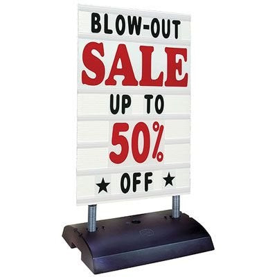 Sidewalk Sign- Deluxe Springer Changeable White Message Board Kit