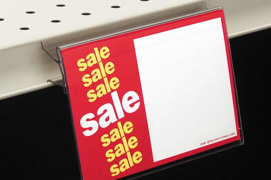 Sign Holder with Covered Face for Price Channel-Below the Shelf-10 pcs
