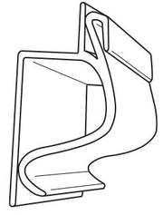 A clear plastic multi-purpose sign holder designed to clip onto various containers.