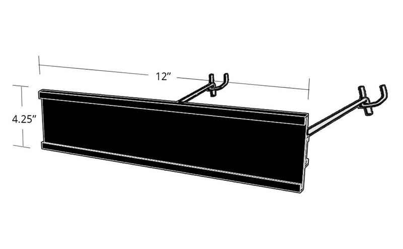 Slatwall C-Channel Sign Holders-12"W x 4"H