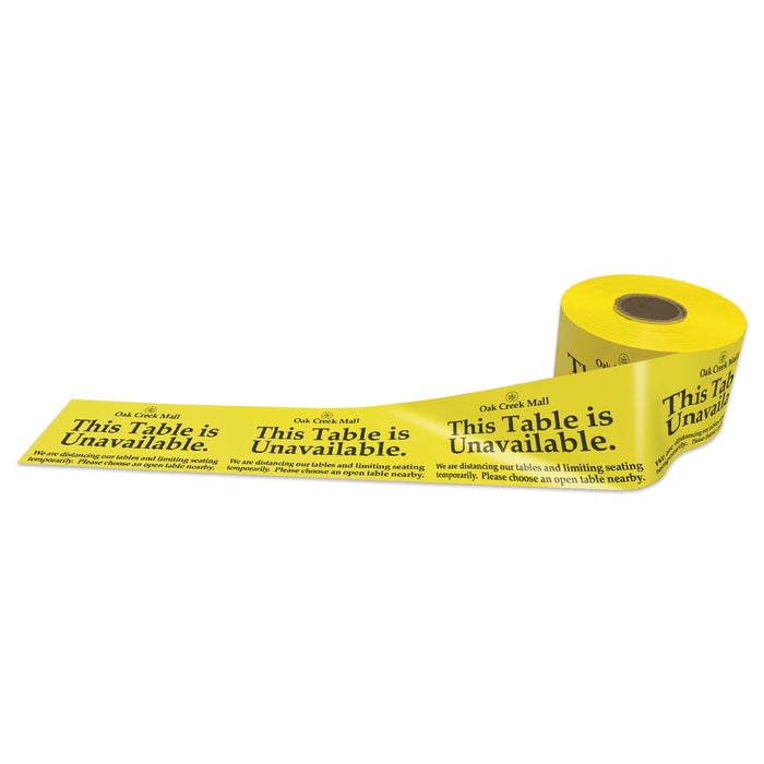 Social Distancing Custom Printed Table Closed Safety Message Barricade Tape