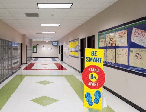 Back to School Social Distancing Floor Standees- 6 pieces