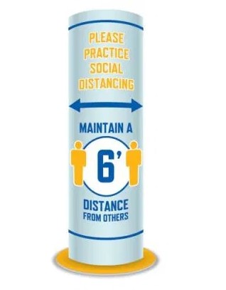 Social Distancing Round Standee-6 Feet- 5 pieces