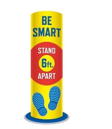 Be Smart Social Distancing Round Standee- 5 pieces
