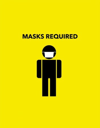 Masks Required Social Distancing Floor Stand Stanchion Sign — screengemsinc