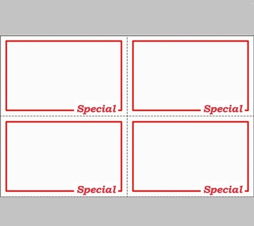 Special Shelf Signs 4 UP Laser Compatible- 400 price signs