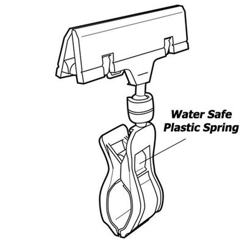 Spring Clip On Sign Holders-All Plastic 25 pieces