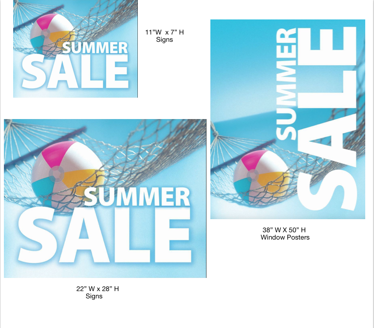 Summer Sale Retail Sale Event Sign Kit -12 pieces