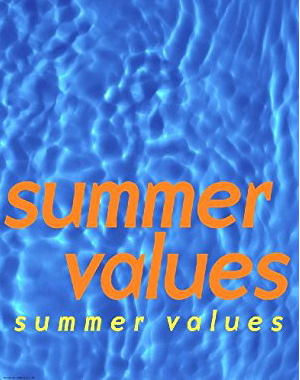Summer Values Window Signs Poster-36" W x 48" H