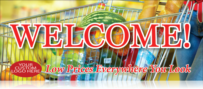 Supermarket Welcome Vinyl Banner
