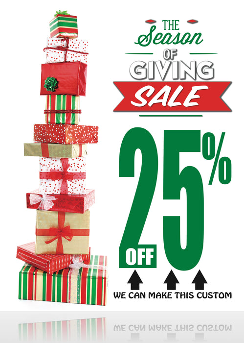 Value Priced! The Season of Giving Sale- 25% off Floor Stand Signs-4 pieces