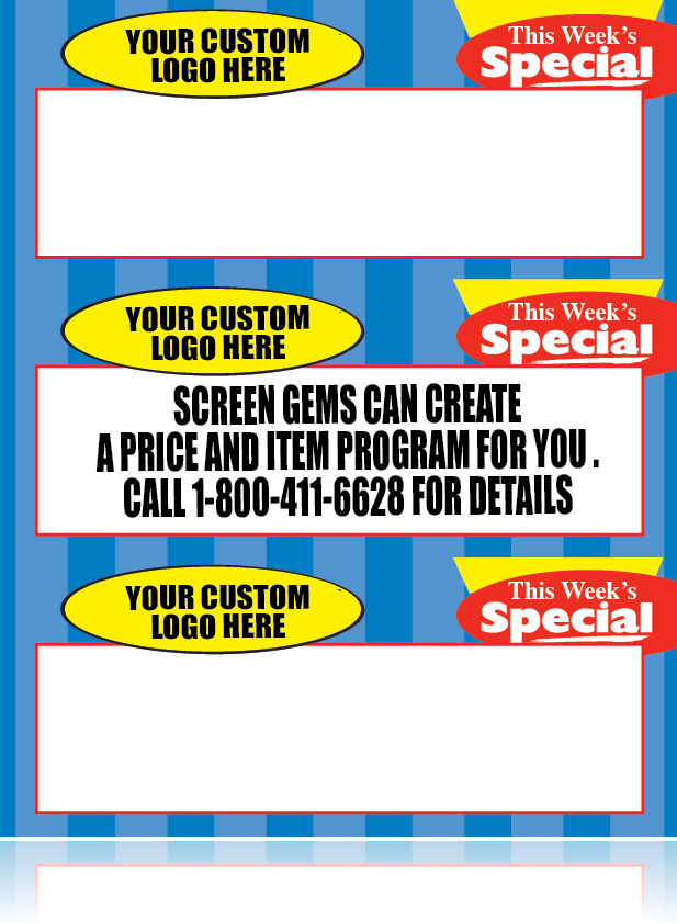 This Week's Special Shelf Signs 3 UP Laser Compatible VALUE PACK -3000 signs