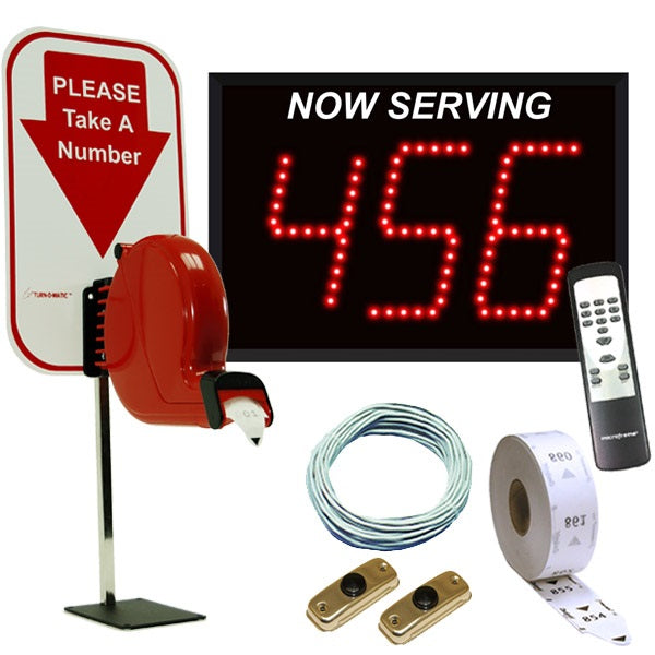 Take A Number System w/ Counter Top Ticket Dispenser- 3 Digits