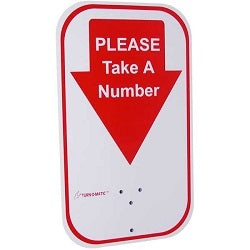 Take A Number Sign-English