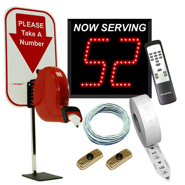Take A Number System w/ Counter Top Ticket Dispenser- 2 Digits