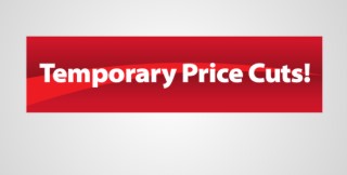 Temporary Price Cuts Hanging Sign Ceiling Dangler-36" W x 18" H