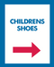 Thrift Store Floor Stand Stanchion Poster Signs-Childrens Shoes