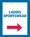 Thrift or Retail Floor Stand Stanchion Signs-Ladies Sportswear