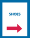 Thrift or Retail Floor Stand Stanchion Signs-Shoes
