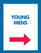 Thrift or Retail Floor Stand Stanchion Signs-Young Mens