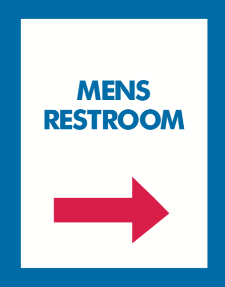 Thrift Store Floor Stand Stanchion Poster Signs-Men's Restroom