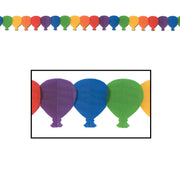 A set of multicolored tissue balloon display garlands