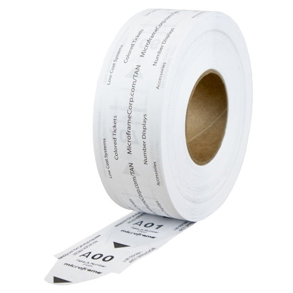 Take A Number System White Tickets-2 Digits