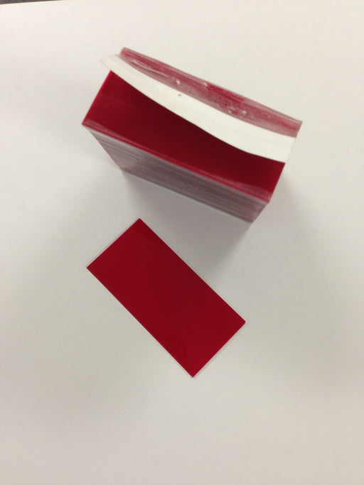 red tinted vinyl label cover for gondola