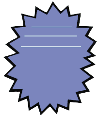 Light Blue Die Cut Starburst Shelf Signs- 6" x 4" -100 signs - screengemsinc