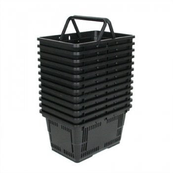 Shopping Hand Baskets Large-Black-set of 12