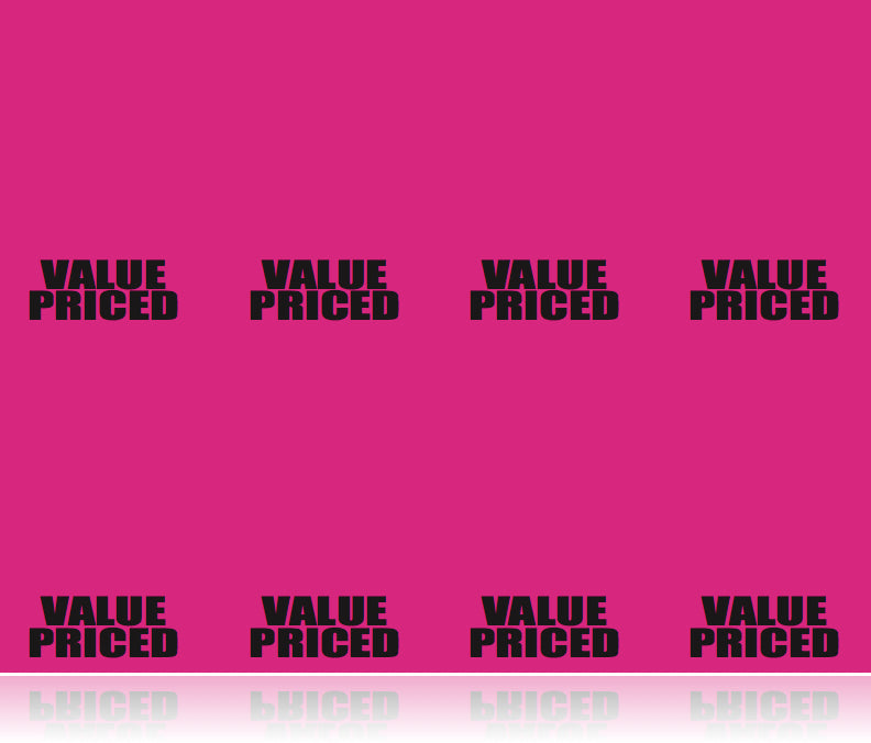 Value Priced Fluorescent Pink 8UP Laser Compatible Shelf Signs-800 signs