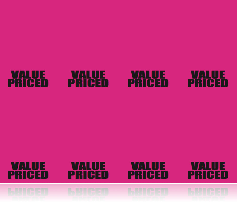 Value Priced Fluorescent Pink 8UP Laser Compatible Shelf Signs-800 signs