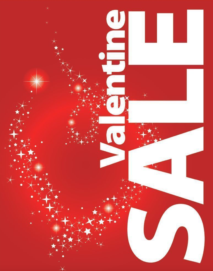 Valentine Sale Poster-Floor Stand Stanchion Sign-22" W x 28" H