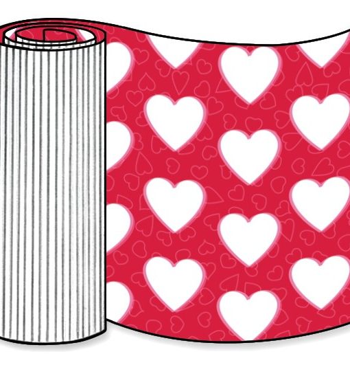 Valentine's Hearts Corrugated Base Pallet Wrap-4 Rolls
