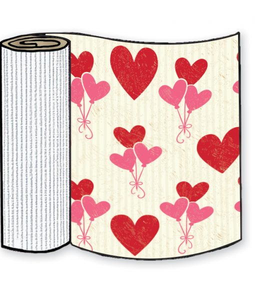 Valentine's Day Floating Hearts Corrugated Base Pallet Wrap-4 Rolls