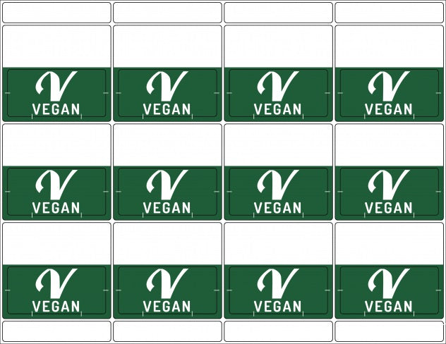 Vegan Bib Tags for Supermarkets-600 Bib labels