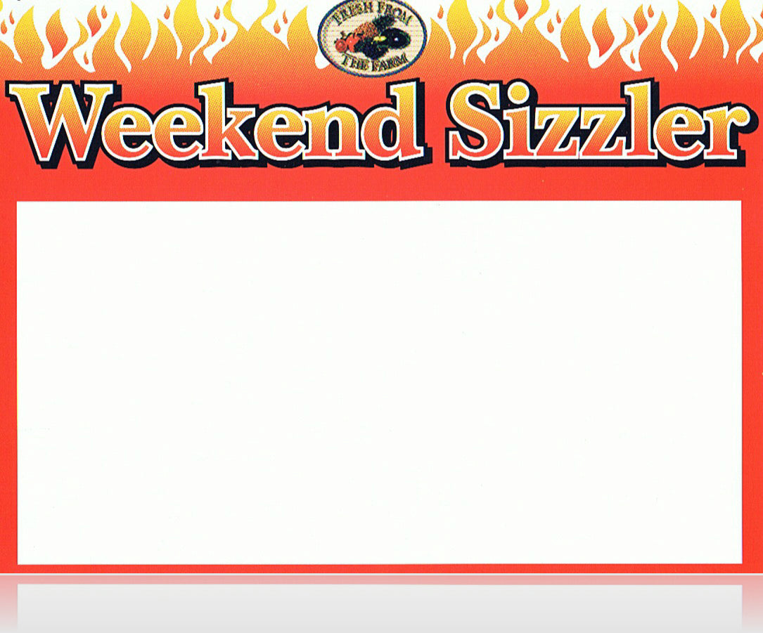 Weekend Sizzler Produce Shelf Sign Price Cards-100 signs — screengemsinc