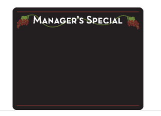Write On Wipe Off Price Board- Manager's Special