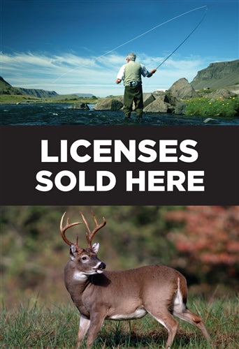 Licenses Sold Here Window Signs Poster-11"W x 17"H