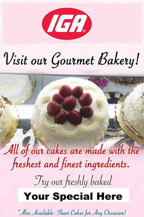 IGA Bakery Department Window Signs Posters-36"W x 48"H