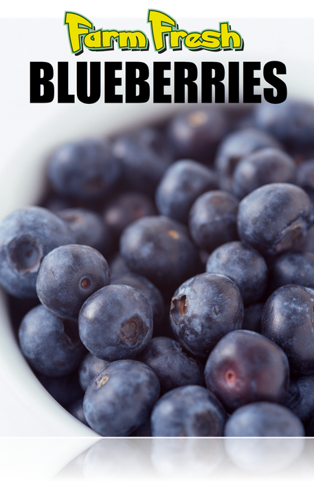 Produce-Blueberries Window Sign Poster-36"W x 48"H - screengemsinc