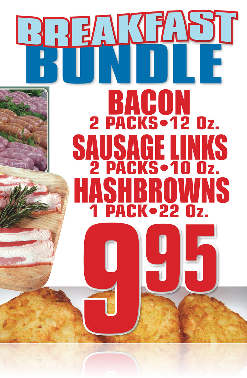 Breakfast Bundle Window Signs Poster-36"W x 48"H