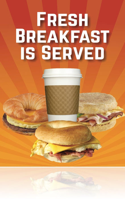 Breakfast is Served Window Signs Poster-11"W x 17"H