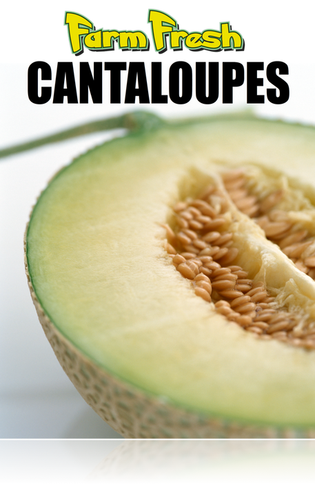 Produce -Cantaloupe Window Sign or Wall Poster-36"W x 48"H - screengemsinc