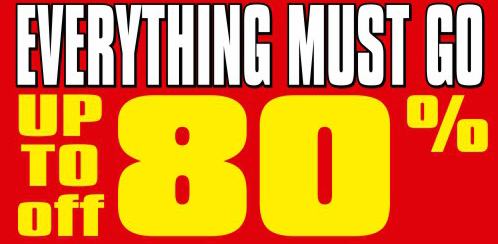 Everything Must Go 80% Sale Window Signs Poster-17" W x 11" H