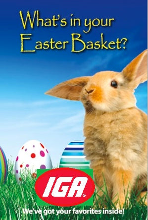 IGA Easter Sale Window Sign Poster -36" W x 48" H