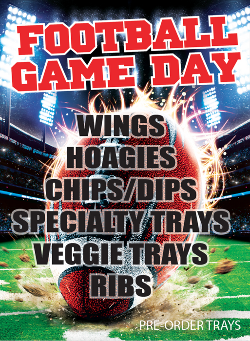Football Themed Party Platter Window Signs Poster-36"W x 48"H
