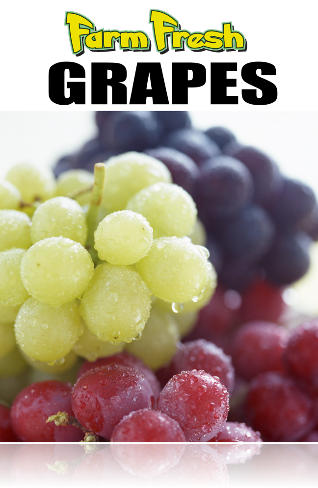 Produce- Grapes Window Signs Poster- 36"W x 48"H - screengemsinc